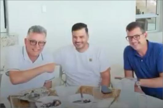 Foto: Jânio Natal e Jânio Junior receberam Paulo Chiclete em sua residência